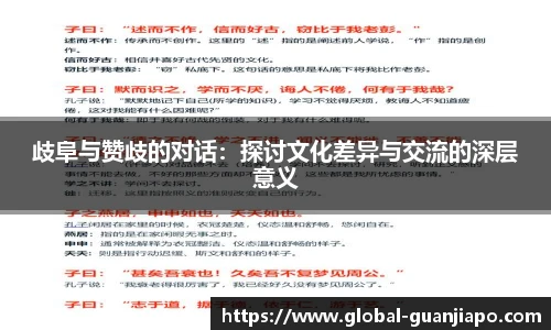 歧阜与赞歧的对话：探讨文化差异与交流的深层意义